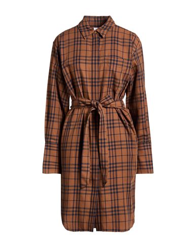 Woman Midi dress Brown Size 12 Cotton