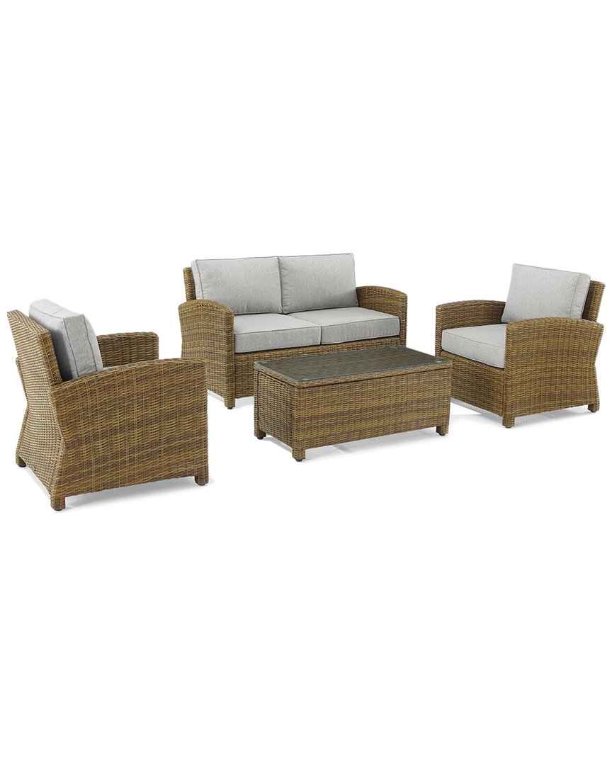 Furniture Bradenton 4Pc Outdoor Wicker Conversation Set