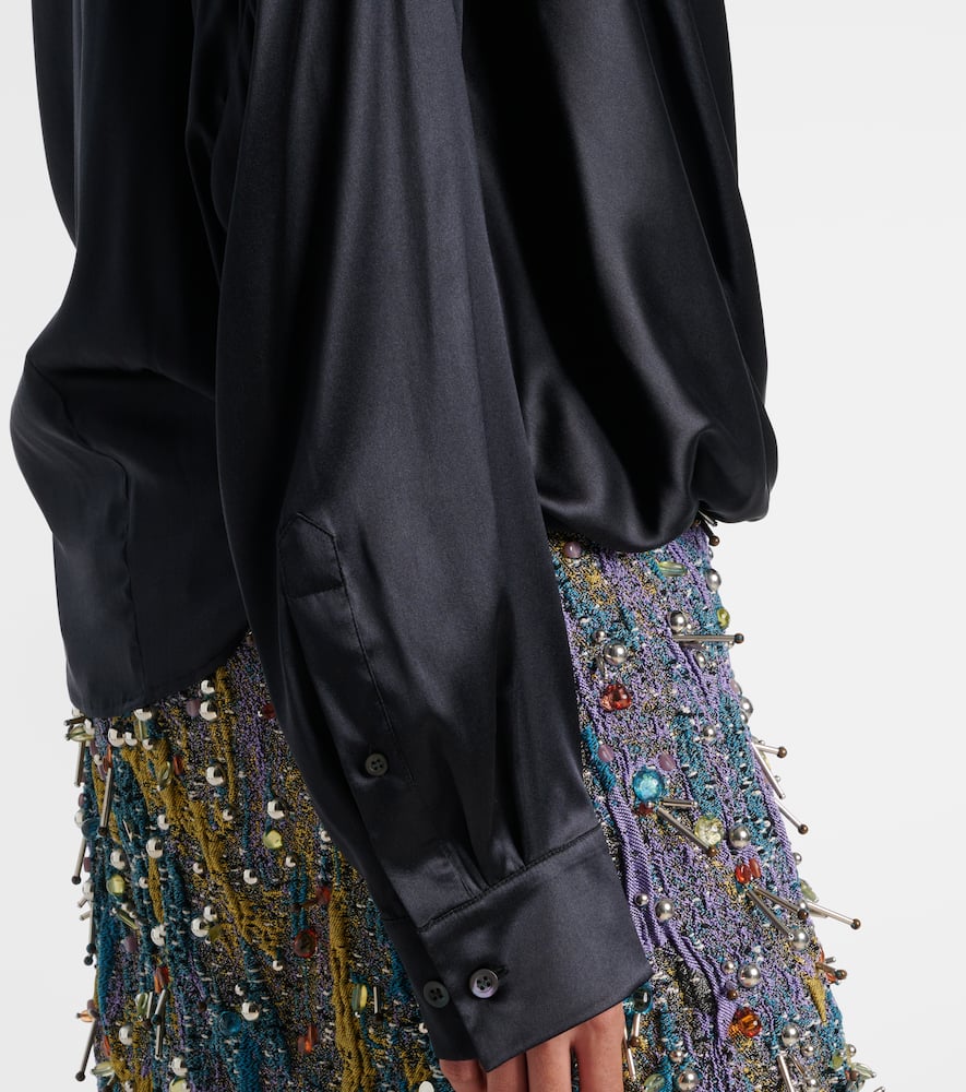 Silk-blend satin blouse