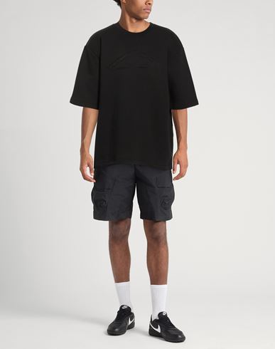 Man Sweatshirt Black Size L Cotton, Polyester