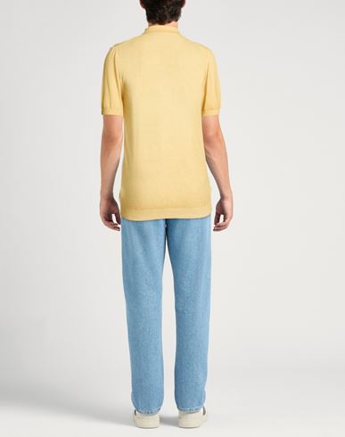 Man Sweater Pastel yellow Size 40 Cotton