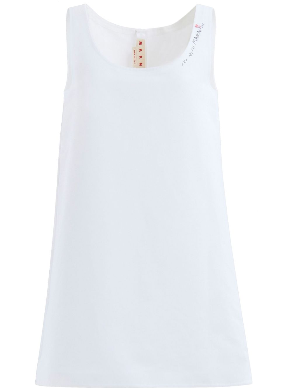Logo-embroidered cotton minidress - White