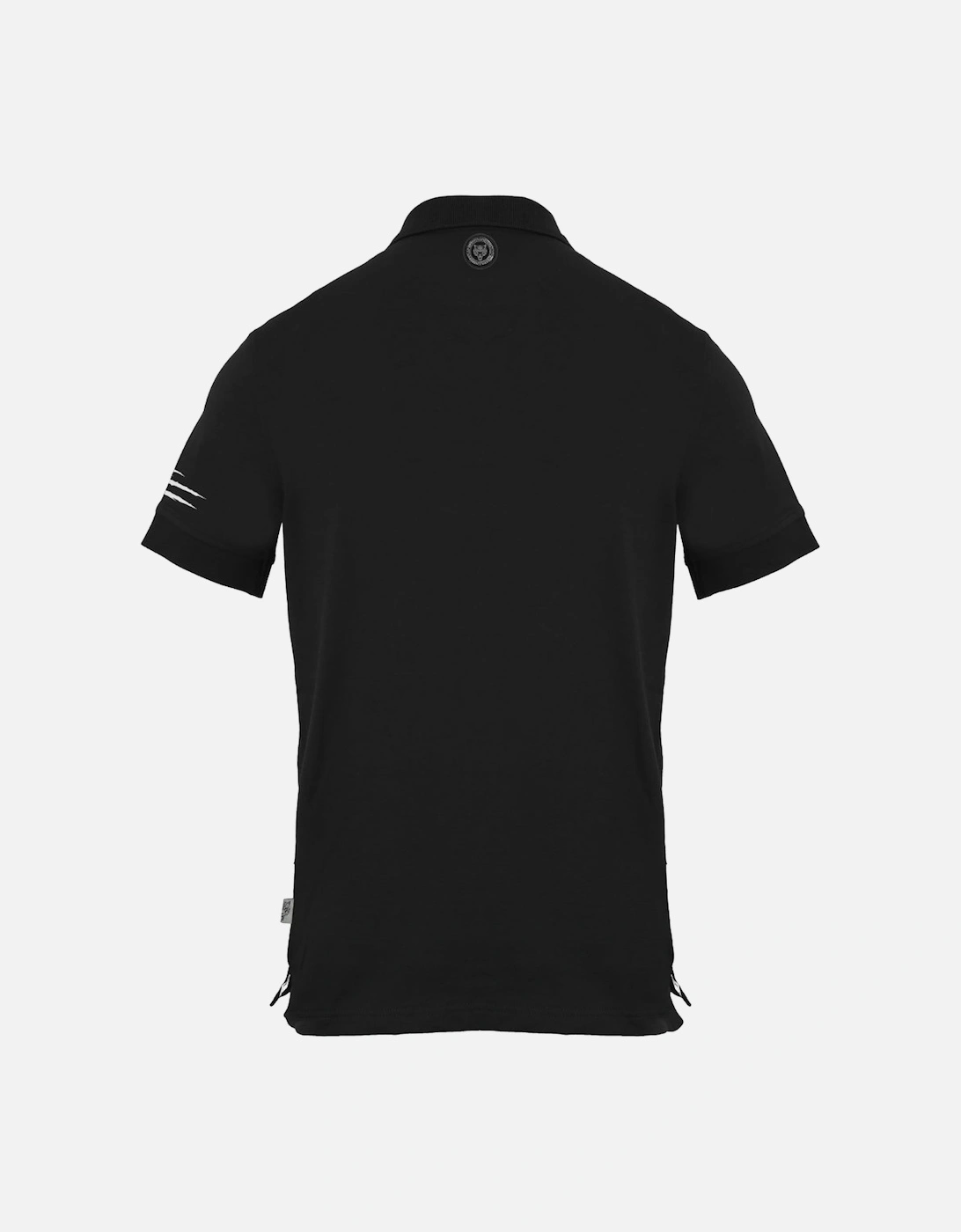 Men's Plein Sport Circle Emblem Logo Black Polo Shirt - Size: 40/Regular