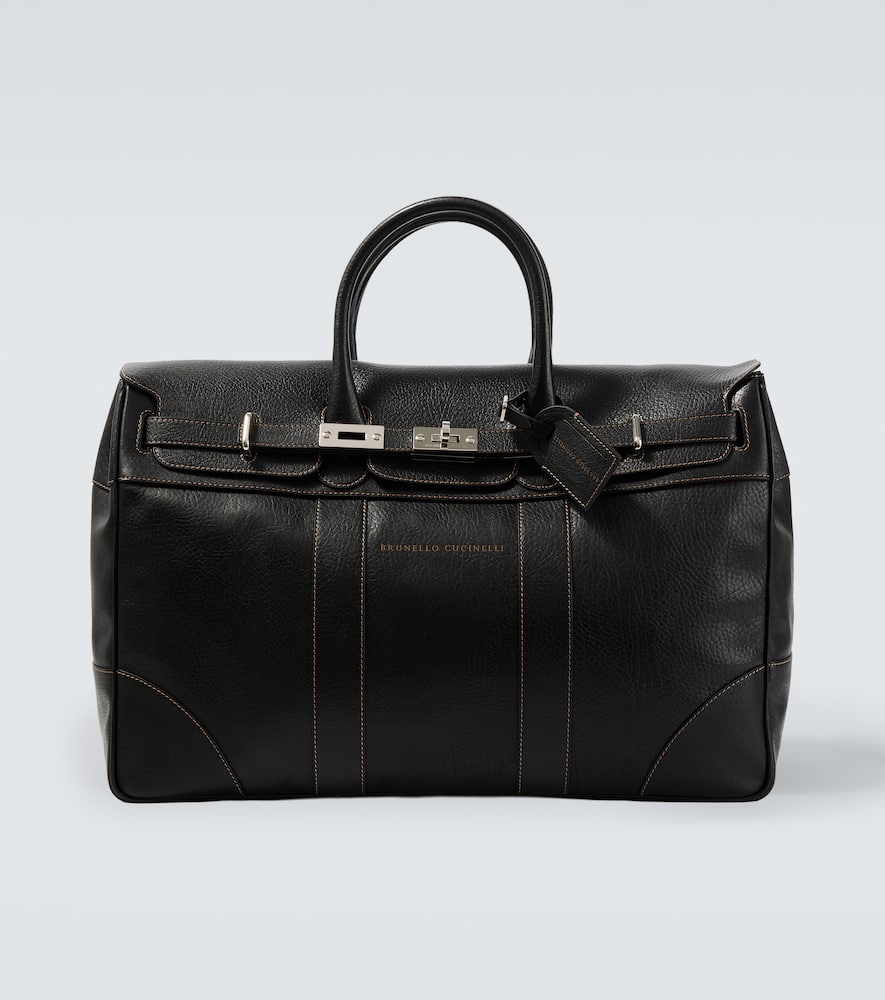 Leather tote bag
