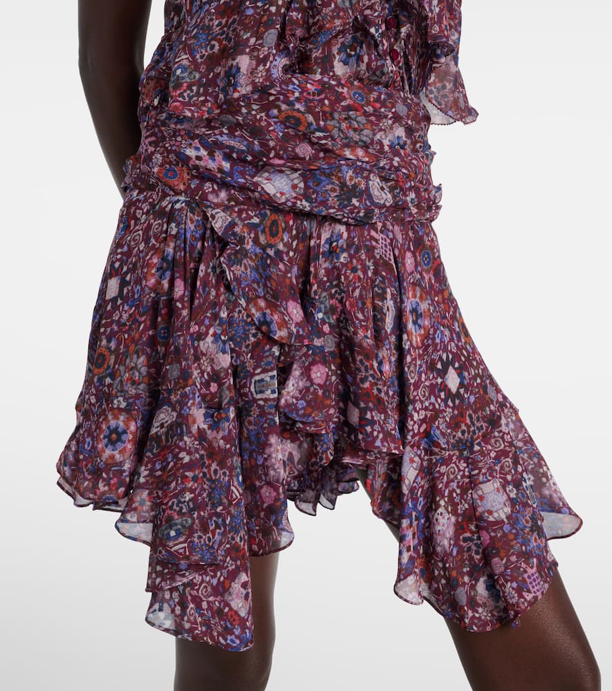 Berencia floral ruffled miniskirt