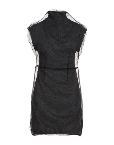 Woman Mini dress Charcoal Size L Wool, Polyamide