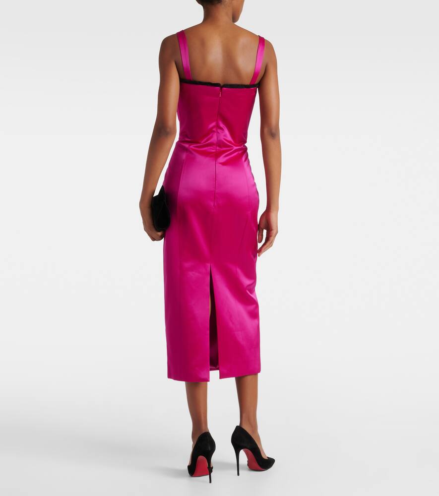 Embellished satin midi dress