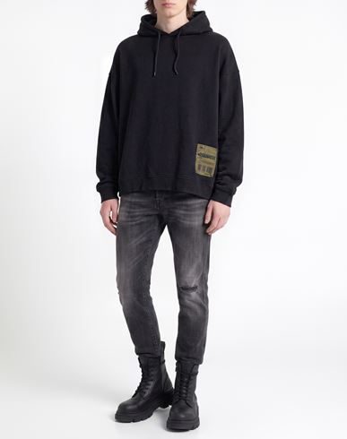Man Sweatshirt Black Size S Cotton