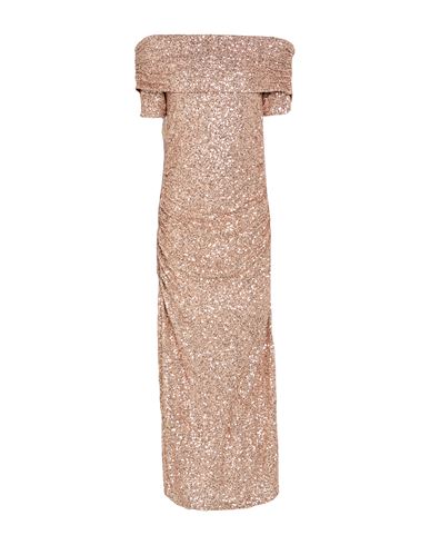 Woman Maxi dress Gold Size M Polyester, Elastane