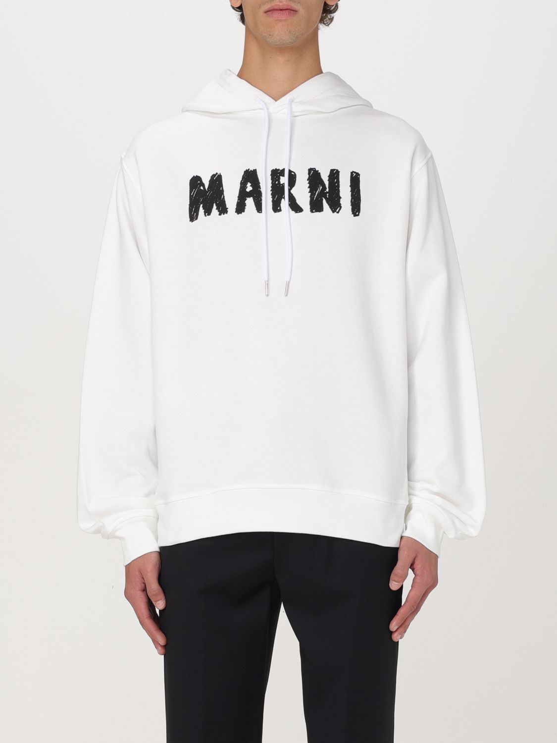 Logo print hoodie - White