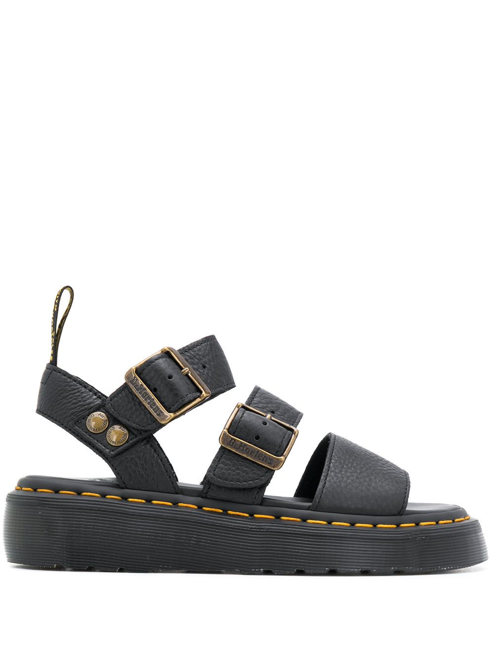 Open toe buckled sandals - Black