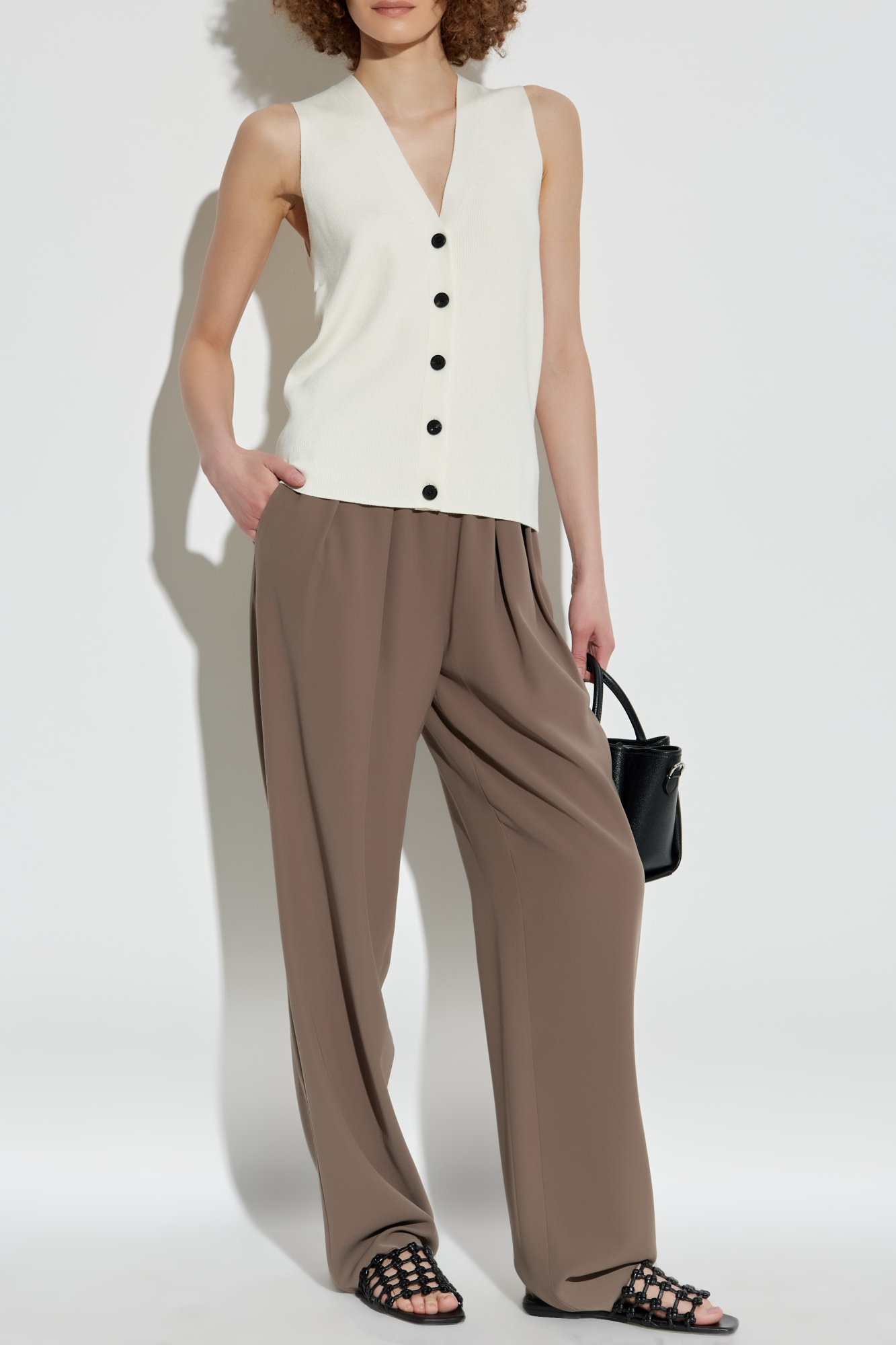 Straight-leg Trousers, Women's, Brown