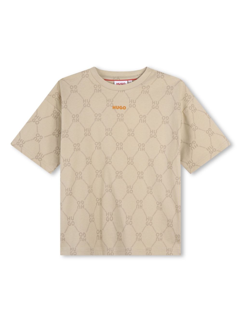 Monogram-print cotton T-shirt - Neutrals
