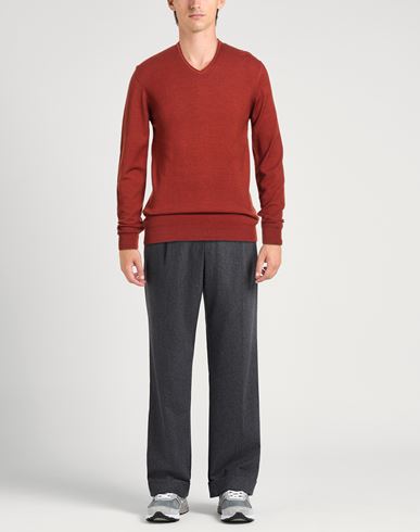 Sergio Tegon Man Sweater Rust Size L Virgin Wool, Elastane