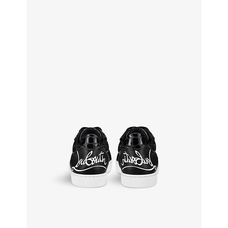 Womens Black Fun Vieira Leather Low-top Trainers