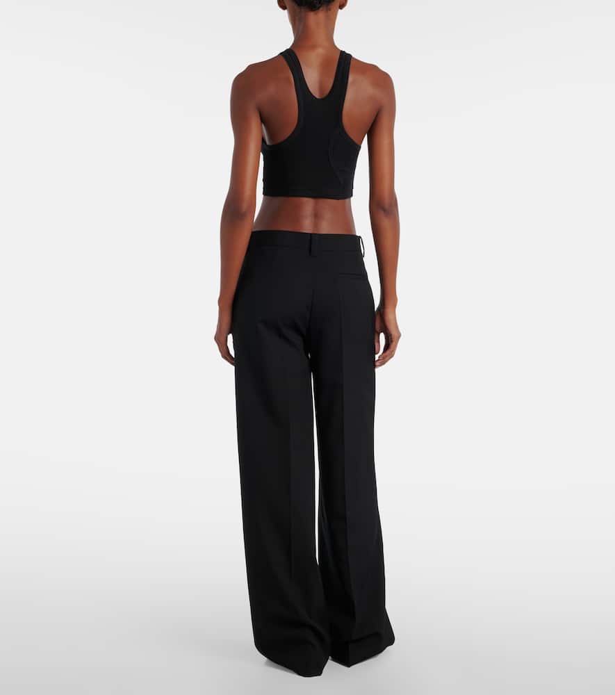 Pamela ribbed-knit cotton-blend crop top