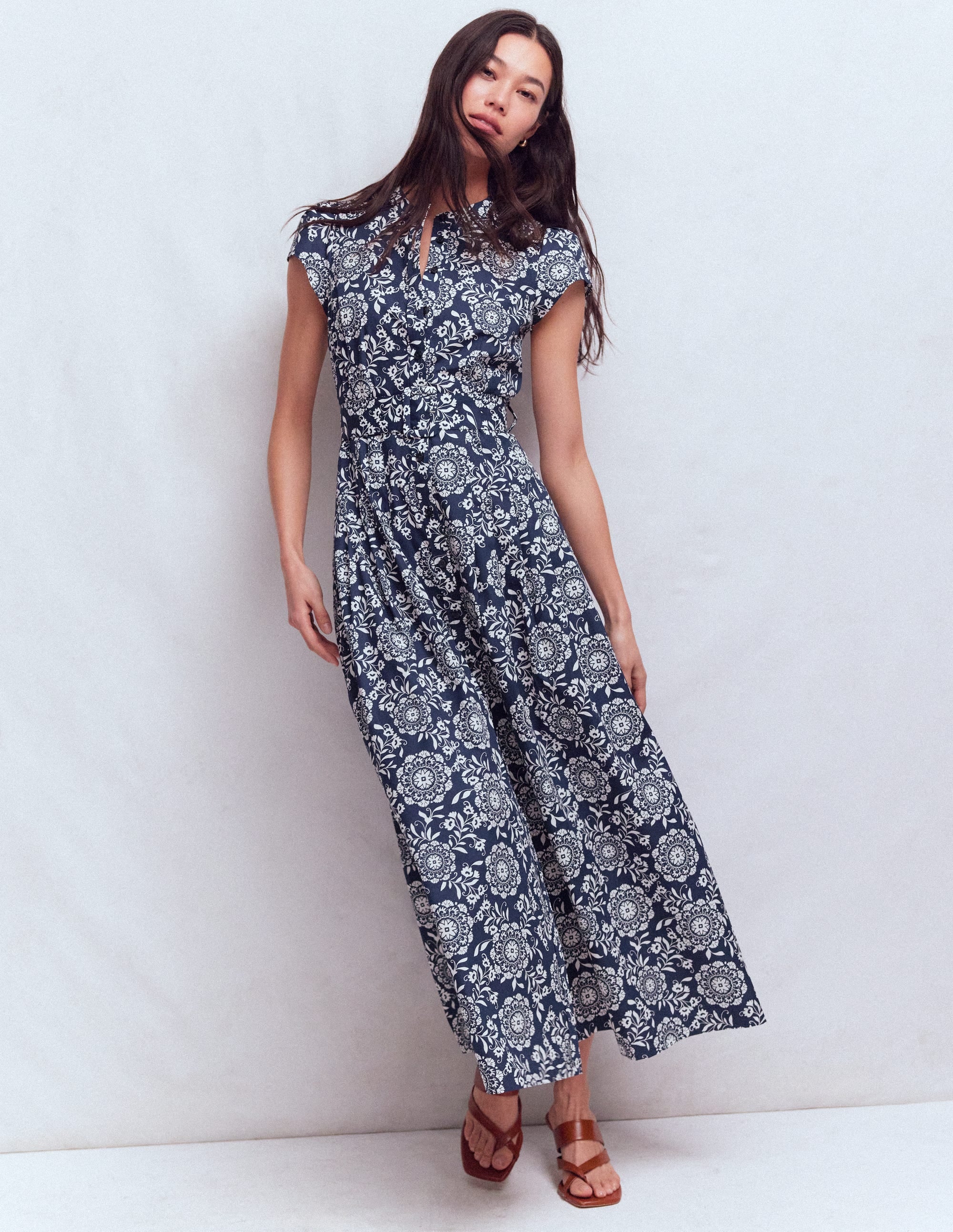 Women's Arabella Cotton Maxi Dress in Blue | Size 2