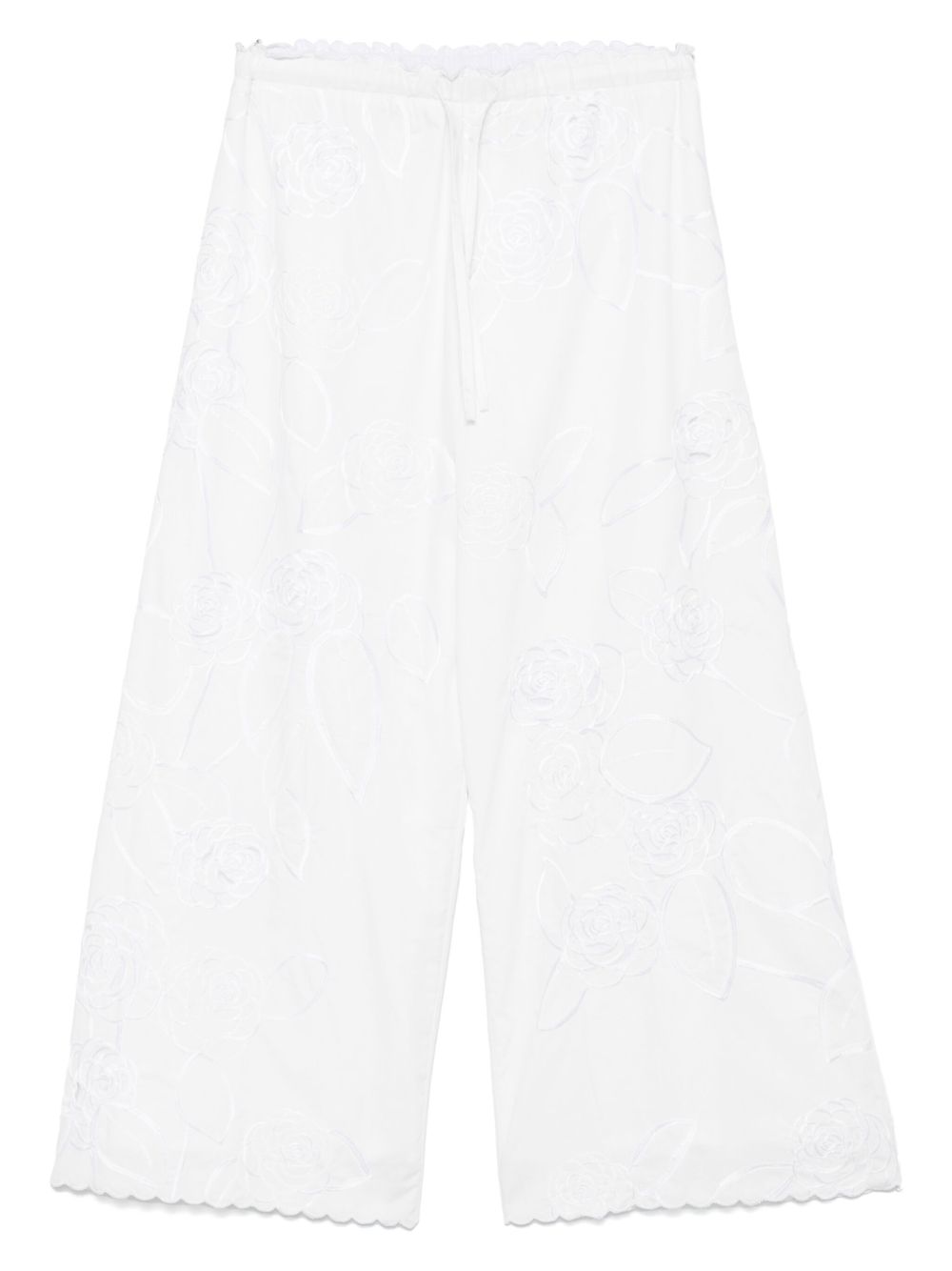 Bernadette Petit Beurre-embroidered trousers - White