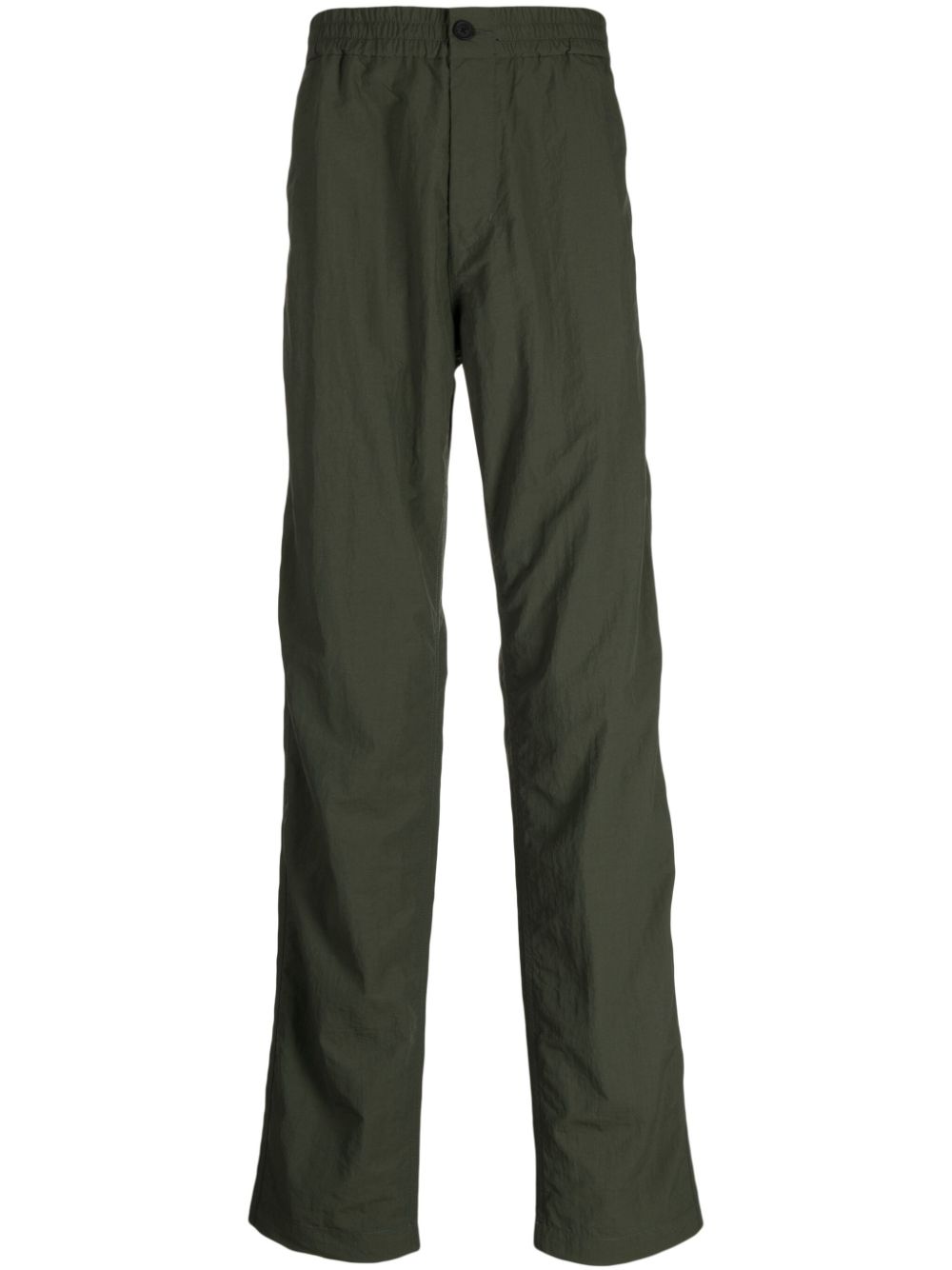 Elasticated-waistband straight-leg trousers - Green