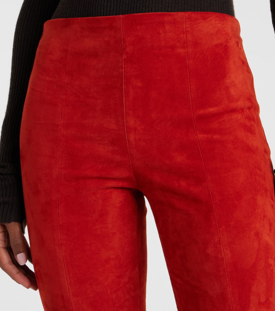 Gege high-rise suede flared pants
