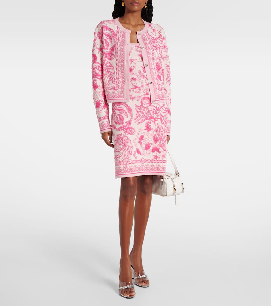 Underwater Barocco jacquard cardigan