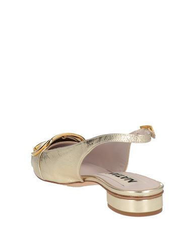 Woman Ballet flats Platinum Size 10 Leather