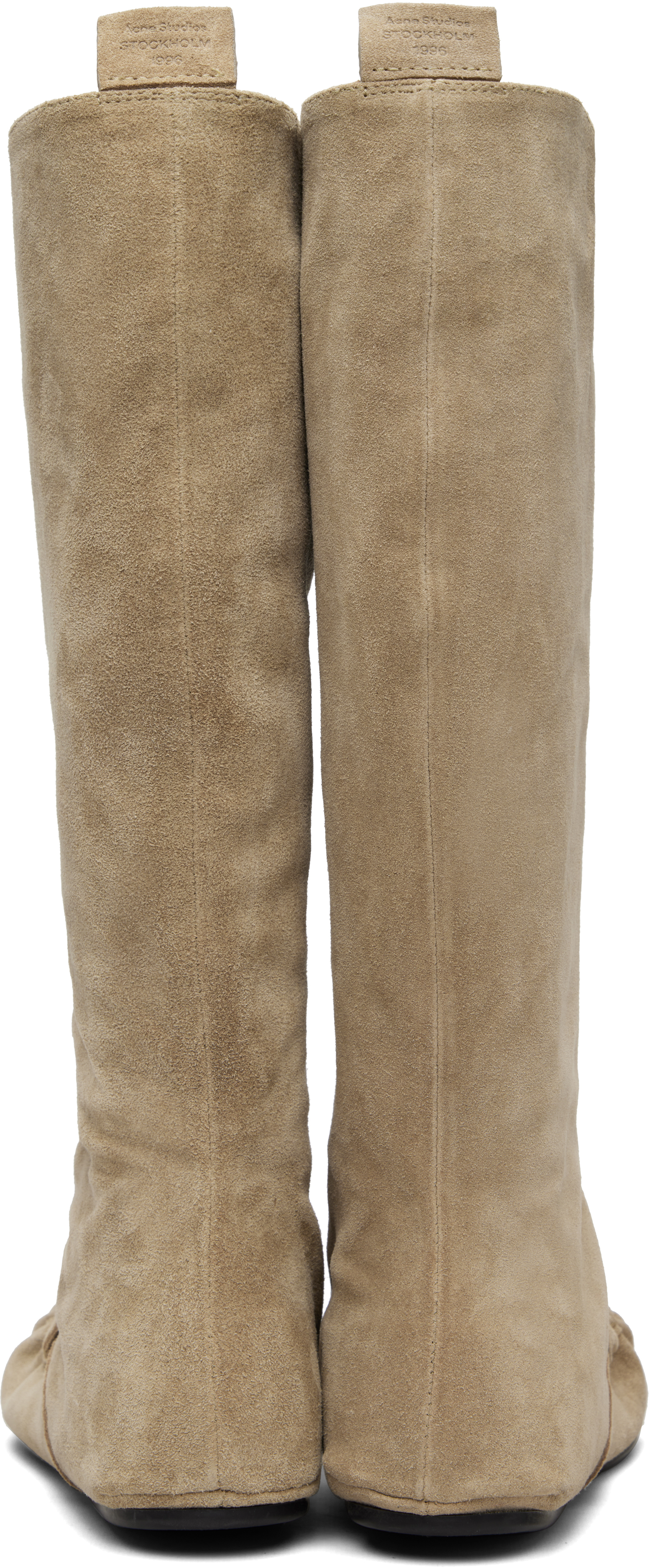 Beige Slouch Saddle Tall Boots