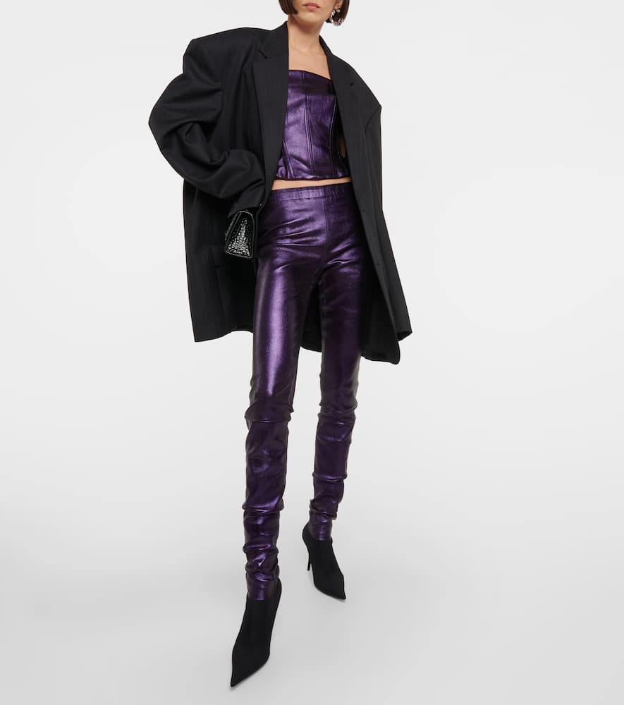 Carolyn metallic leather leggings