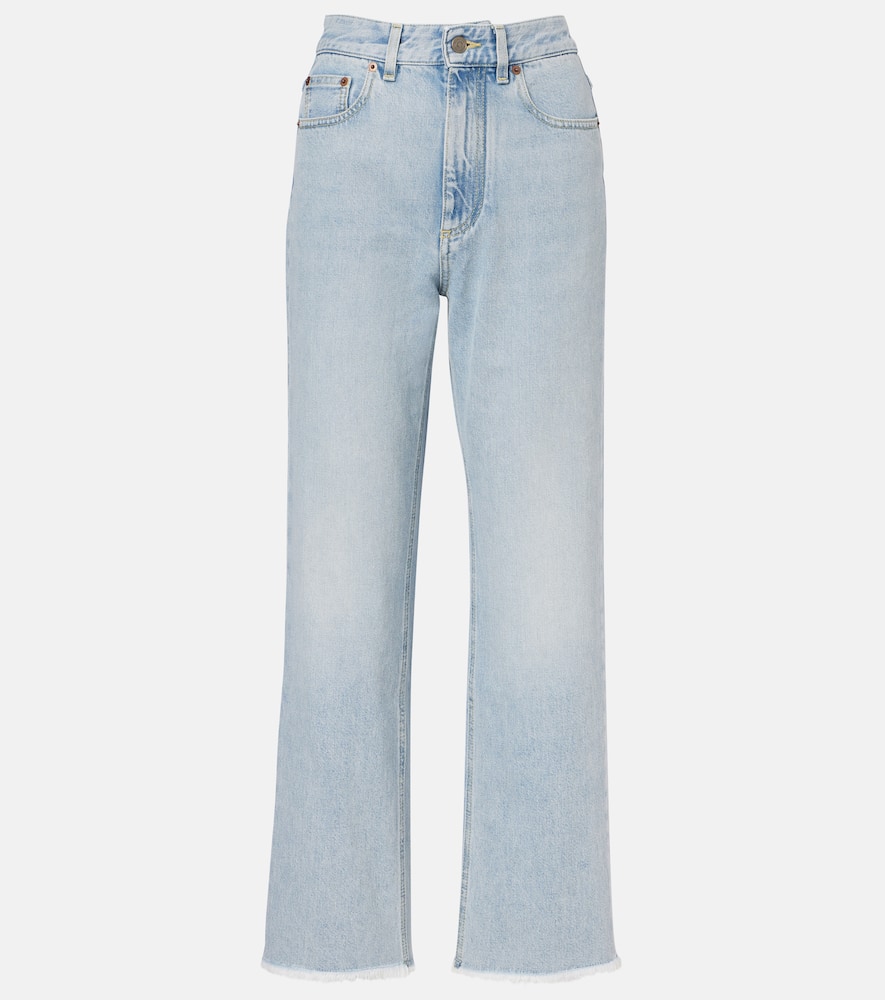 Mid-rise straight jeans