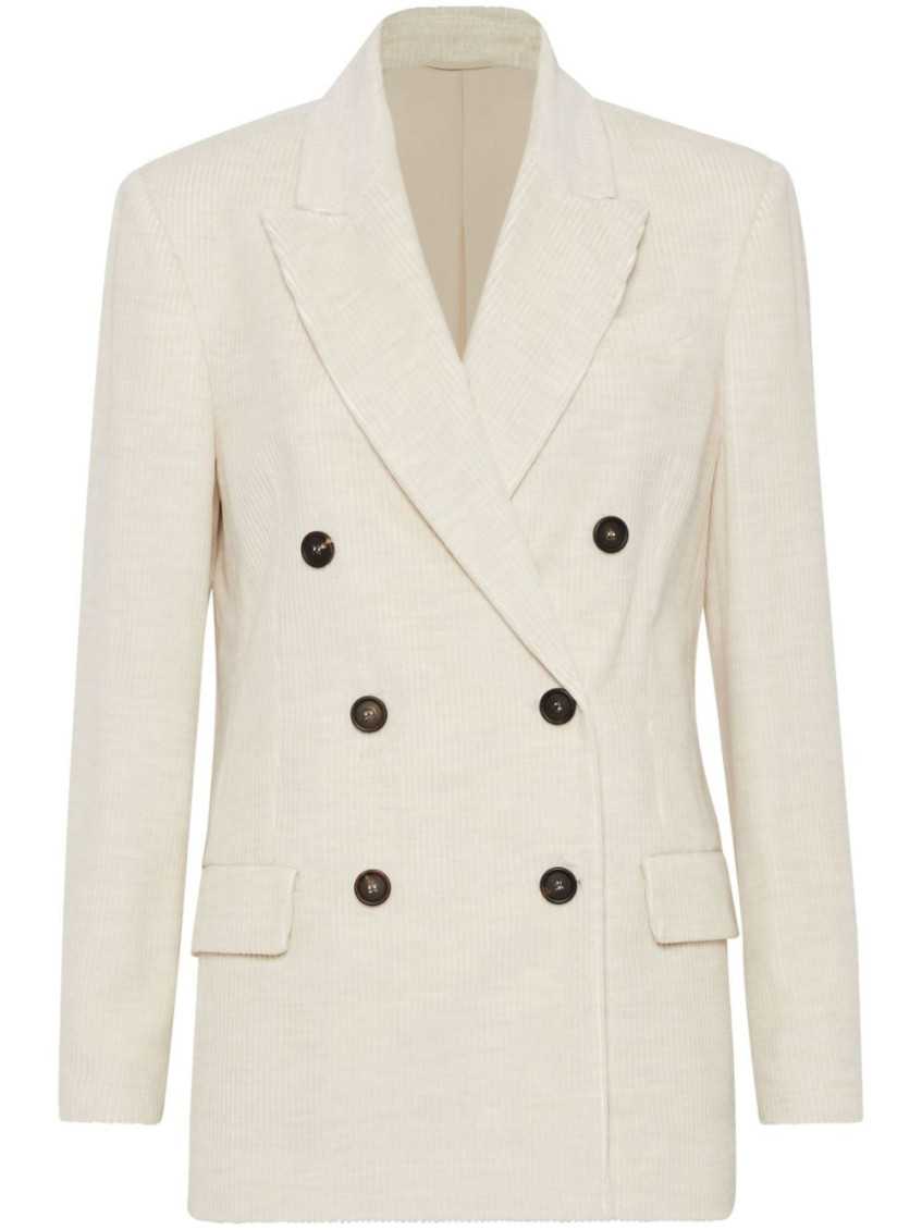 Viscose And Cotton Corduroy Jacket With Necklace