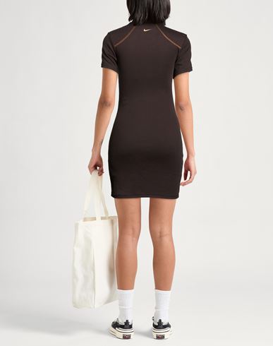 Woman Mini dress Brown Size XS Polyester, Cotton, Viscose