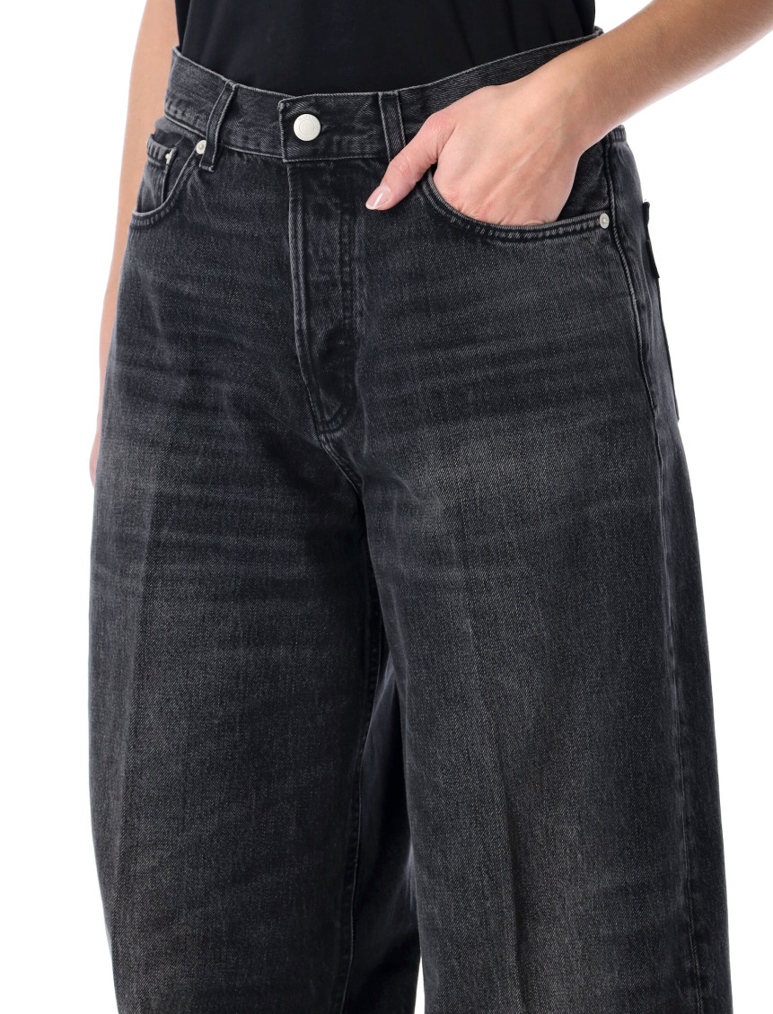 Haikure - wide leg five pocket trousers with patch