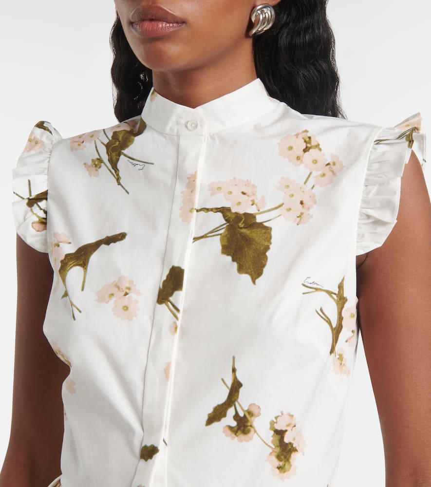 Floral cotton poplin midi dress