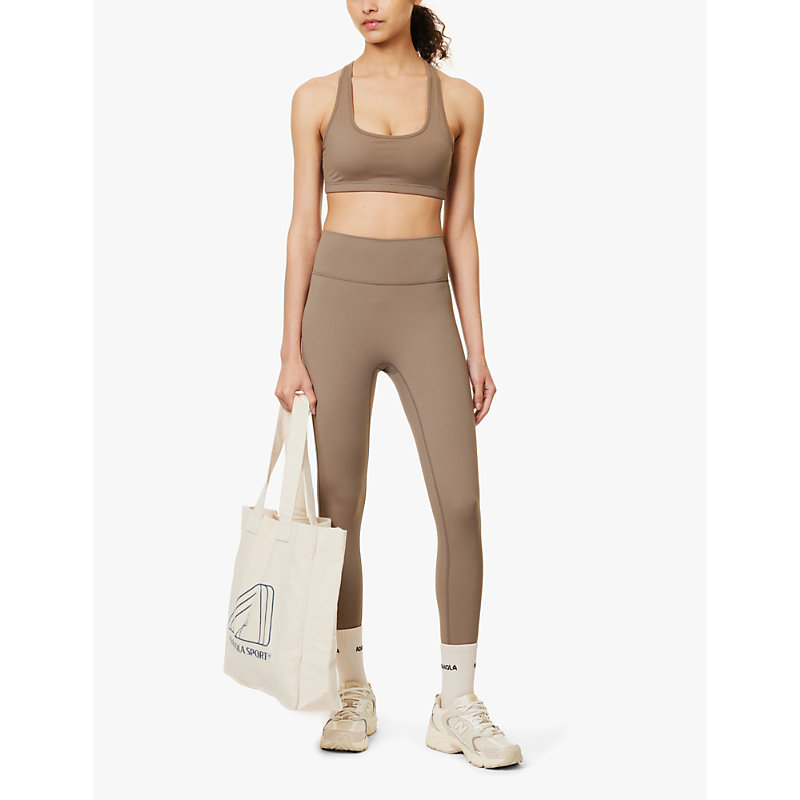 Womens Cocoa Brown Ultimate Racerback Stretch-jersey bra