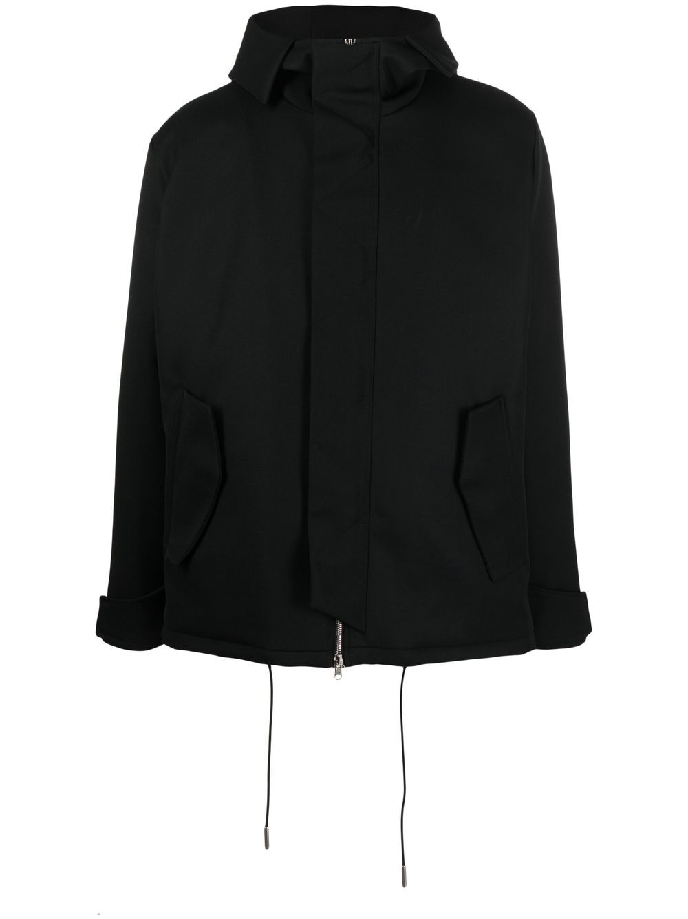 Quilted-lining hooded parka - Black