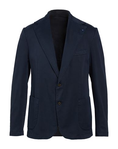 Man Blazer Navy Size 36 Cotton, Elastane