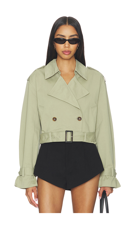 BLANKNYC Cropped Trench Coat in Sage. - XS also in S