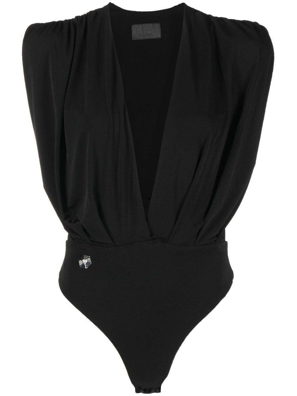 Plunging v-neck bodysuit - Black