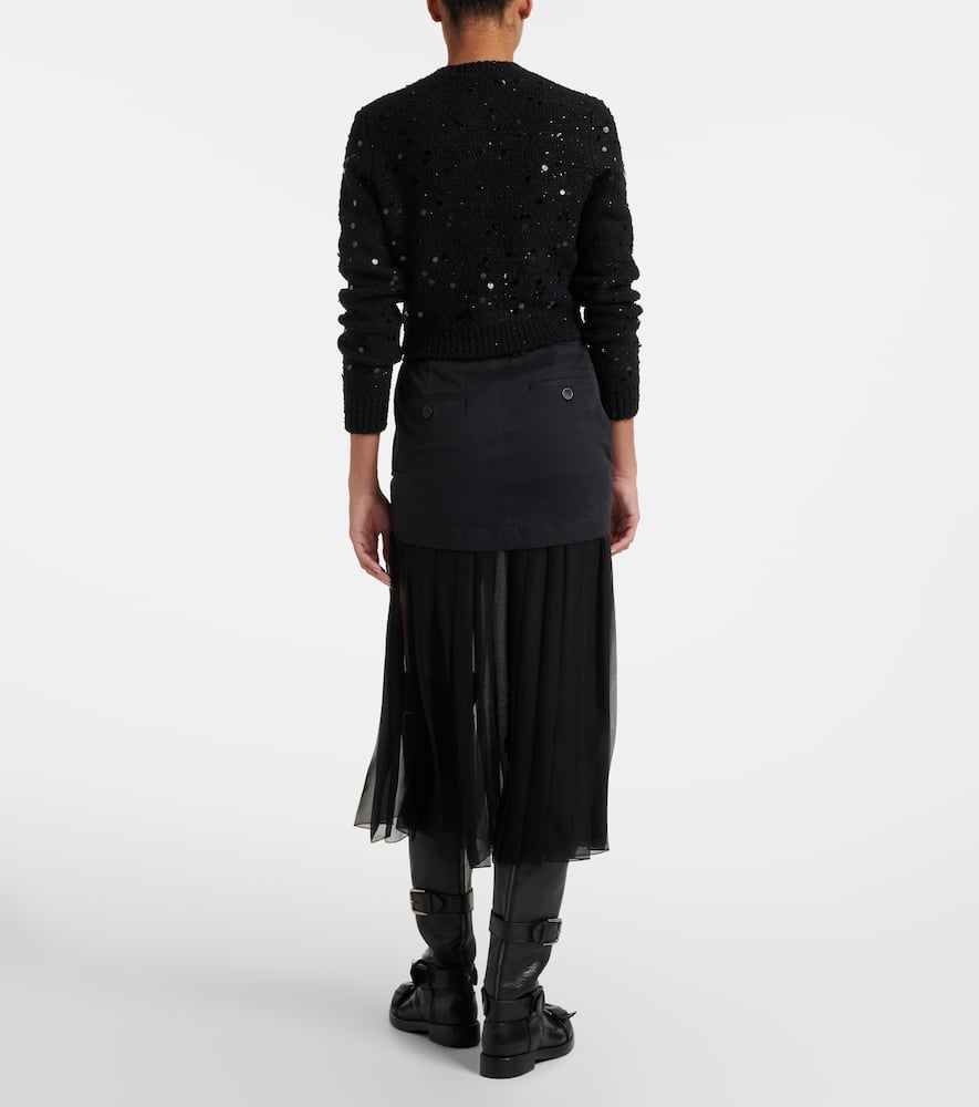 Silk and cotton midi skirt