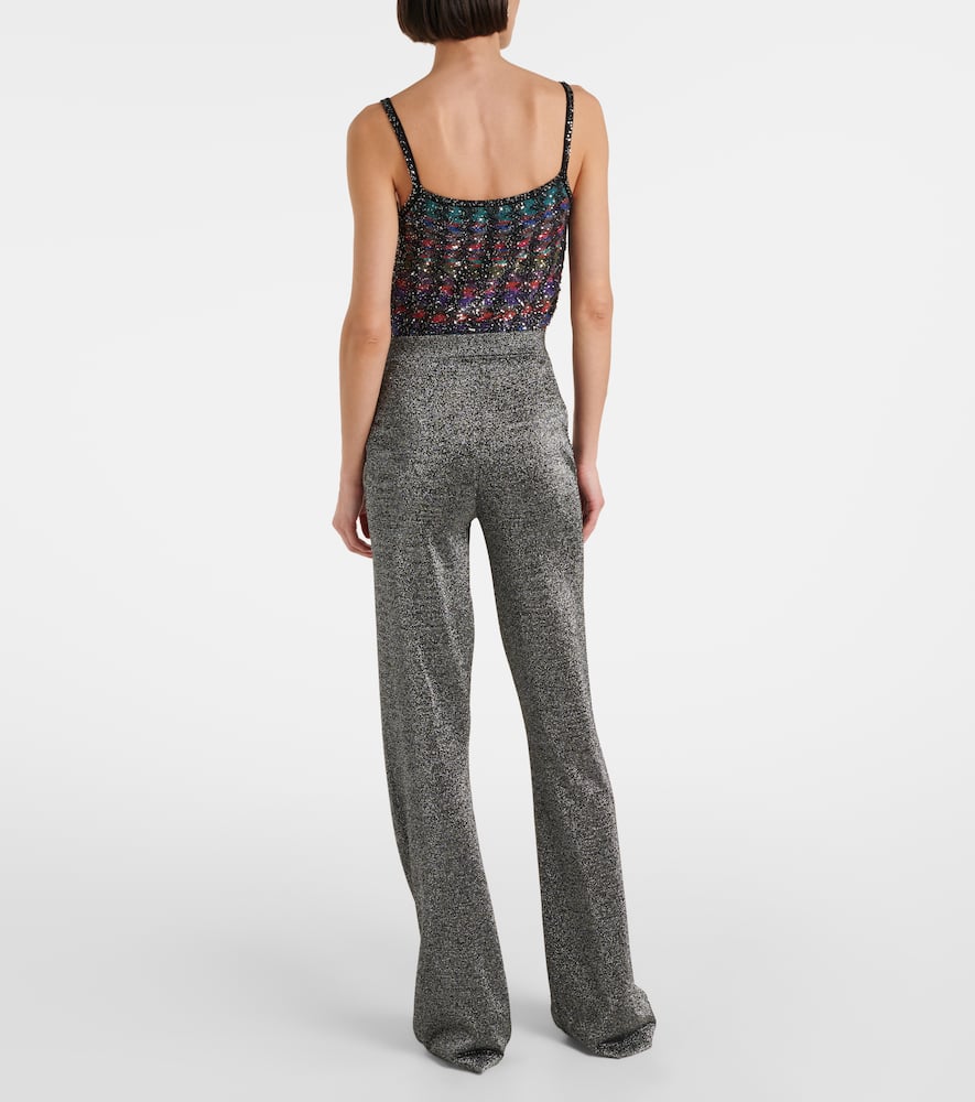 Lamé slim pants