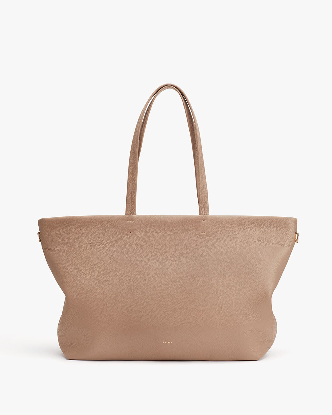 Easy Zipper Tote Bag in Italian Pebbled Leather, Brown | Women's Work & Travel Totes