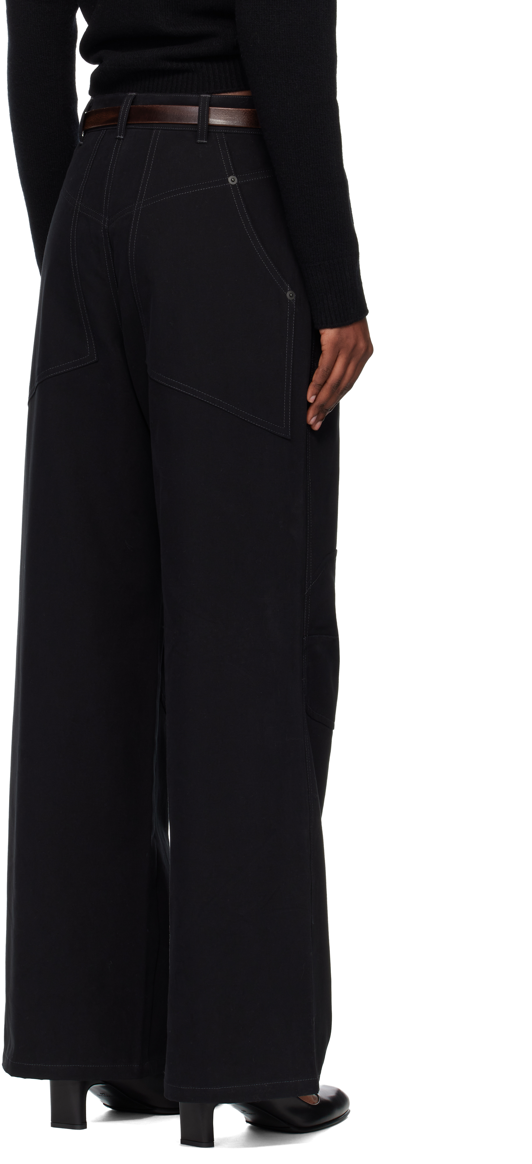 Black Oversized Wide-Leg Denim Jeans