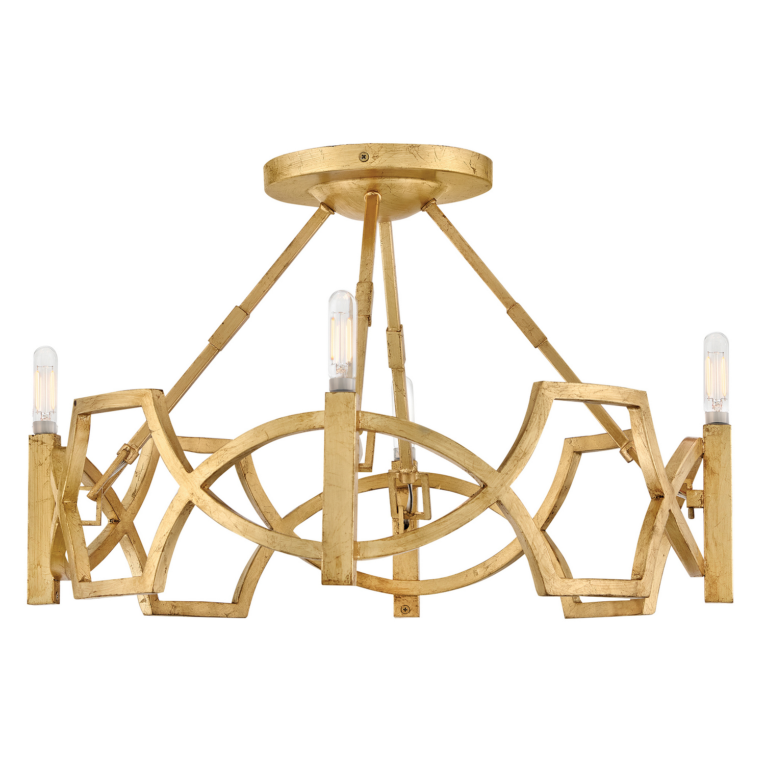 Distressed Brass LED Semi-Flush Mount from the Leona Collection