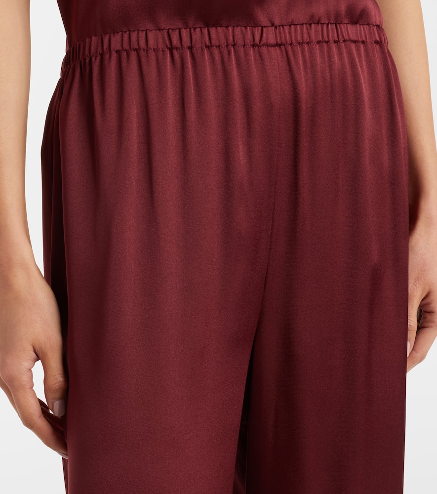 Austin silk satin wide-leg pants