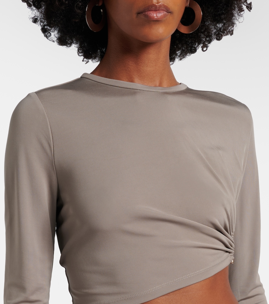 Bezel Quartz asymmetric jersey crop top