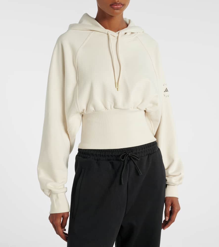 Cropped cotton French Terry hoodie