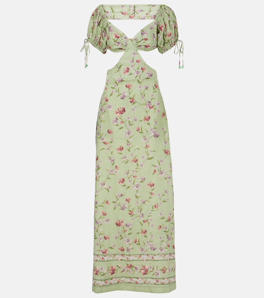 Cielo Honeysuckle floral linen maxi dress