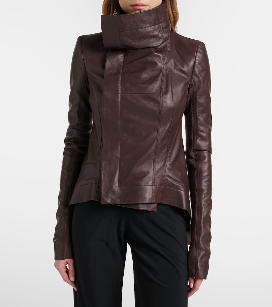 Naska asymmetric leather jacket