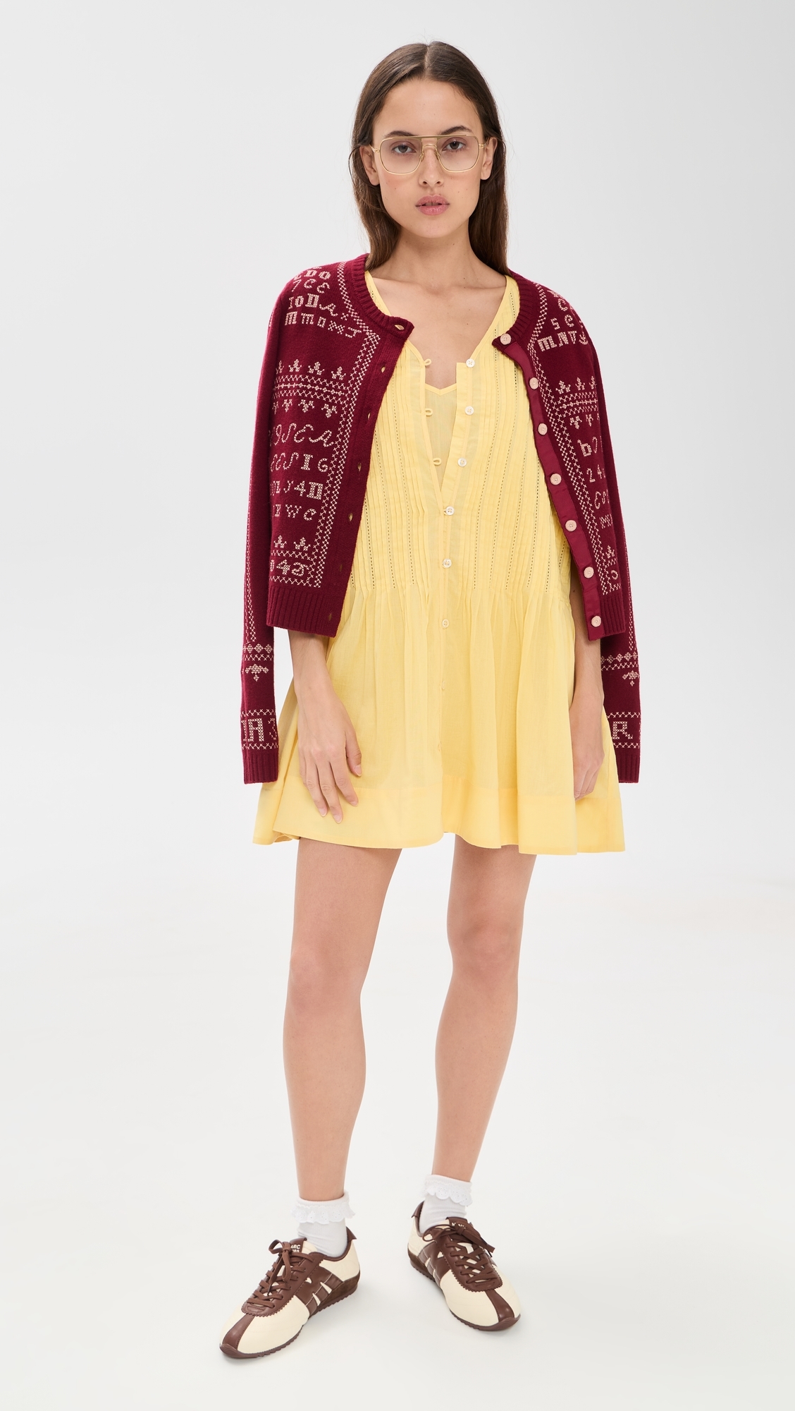 Alberte Solid Mini Dress Yellow