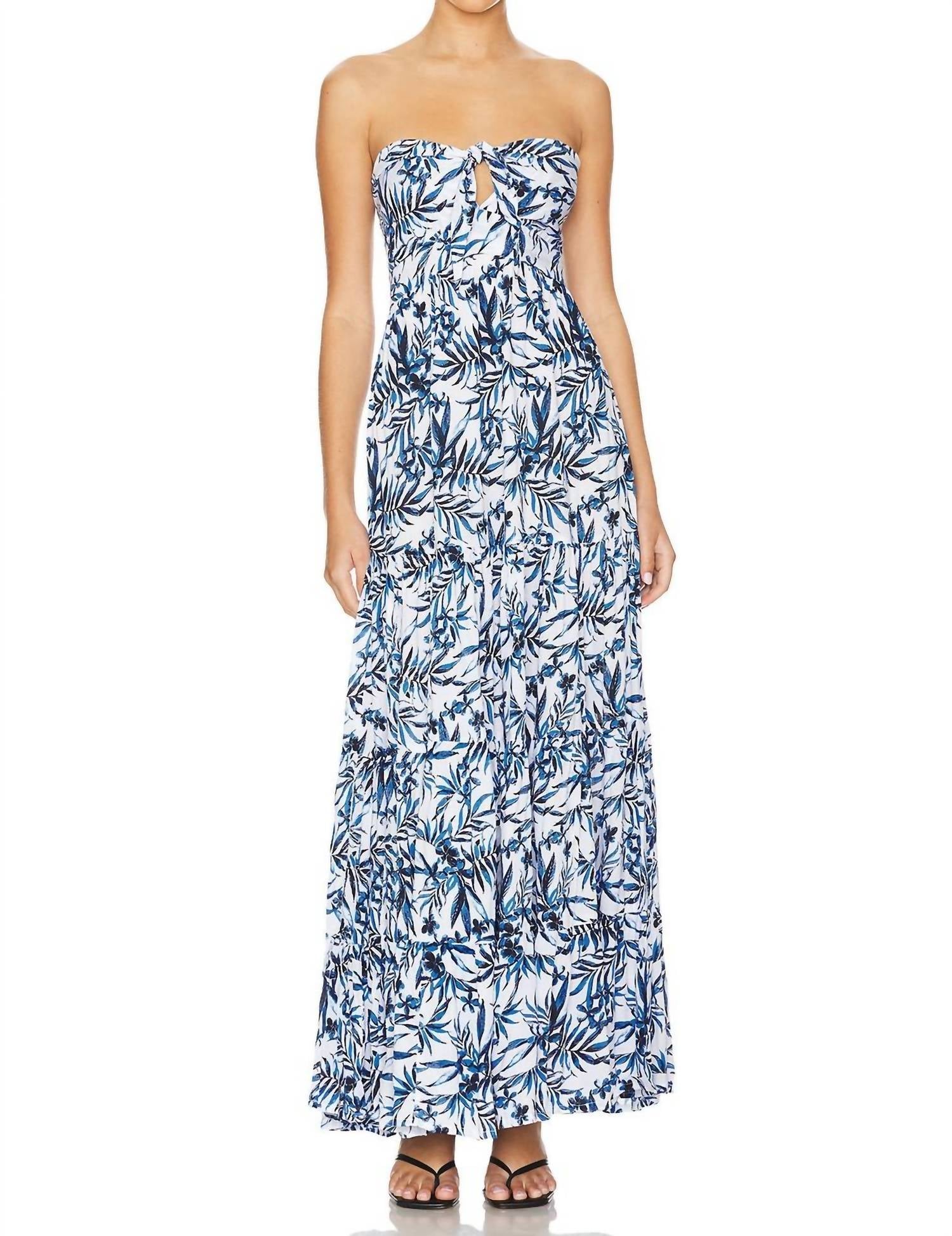 Gardenia Maxi Dress In Huahine Royal Blue Print